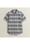 Gant Mens Blue Indian Madras Short Sleeve Check Shirt