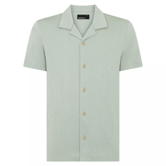 Remus Mens Green Short Sleeve Cuban Collar Shirt