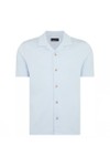 Remus Mens Blue Short Sleeve Cuban Collar Shirt
