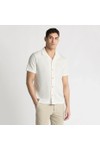 Remus Mens Off-White Short Sleeve Cuban Collar Shirt