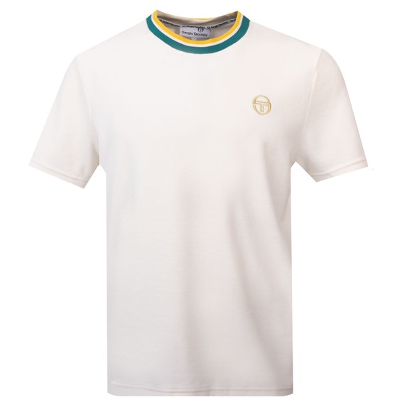 Sergio Tacchini Mens White Monte Velour T-Shirt