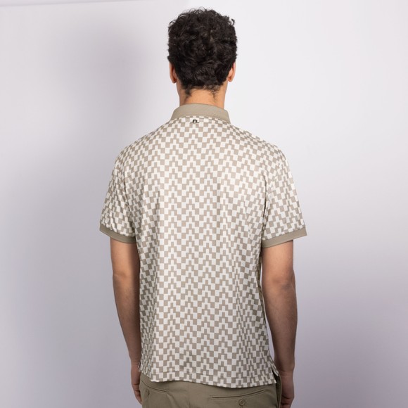 J.Lindeberg Mens Brown Tour Tech Print Polo Shirt #4