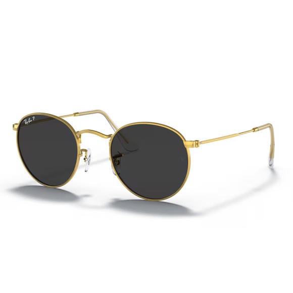 Ray-Ban Mens Gold 0RB3347 Round Metal Sunglasses main image