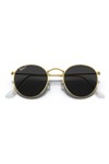 Ray-Ban Mens Gold 0RB3347 Round Metal Sunglasses