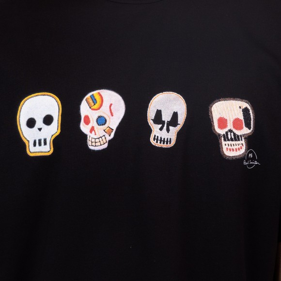 PS Paul Smith Mens Black Casual Fit Skulls T-Shirt #3