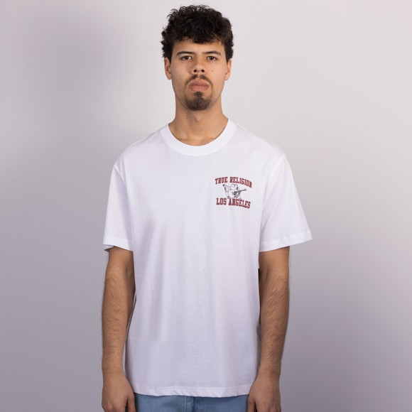 True Religion Mens White Mesh Print Buddha T Shirt #3