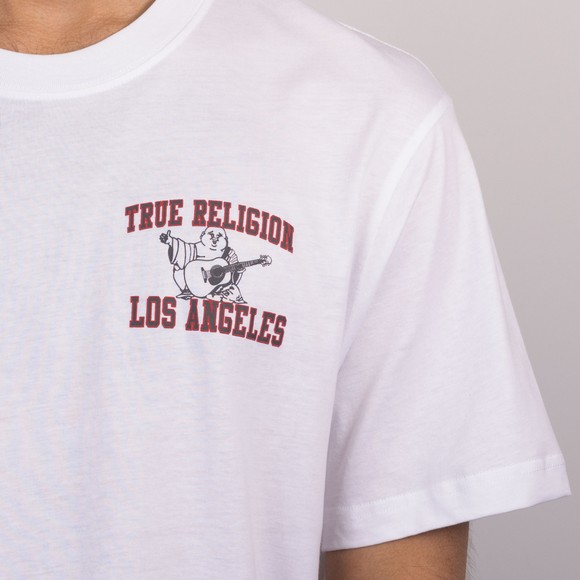 True Religion Mens White Mesh Print Buddha T Shirt #4