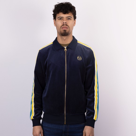 Sergio Tacchini Mens Blue Monte Velour Track Top
