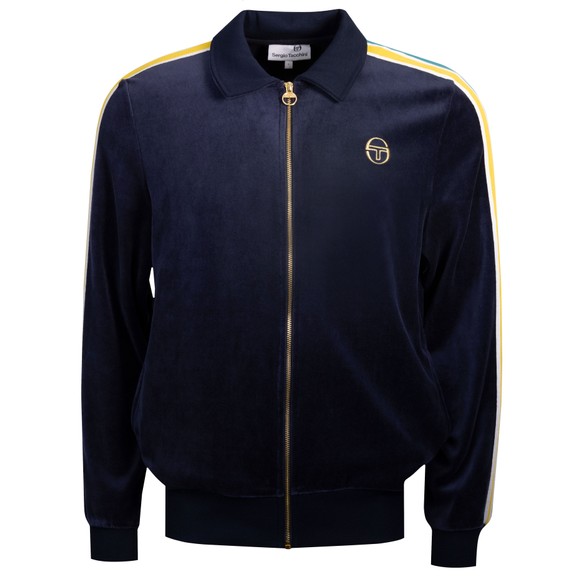 Sergio Tacchini Mens Blue Monte Velour Track Top