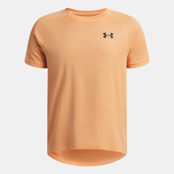 Under Armour Boys Orange Textured Short Sleeve T-Shirt main image