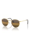 Ray-Ban Mens Gold 0RB3347 Round Metal Sunglasses