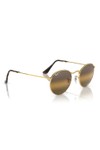 Ray-Ban Mens Gold 0RB3347 Round Metal Sunglasses