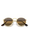 Ray-Ban Mens Gold 0RB3347 Round Metal Sunglasses