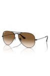 Ray-Ban Mens Black ORB3025 Aviator Sunglasses