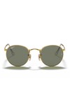 Ray-Ban Mens Gold 0RB3347 Round Metal Sunglasses