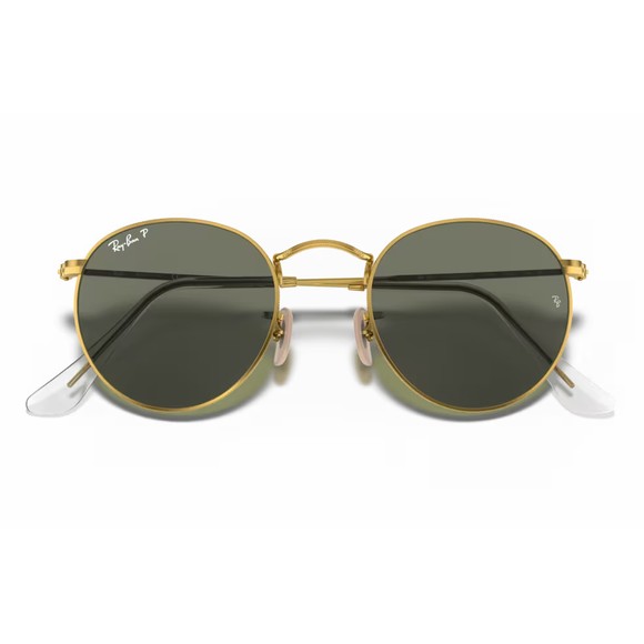 Ray-Ban Mens Gold 0RB3347 Round Metal Sunglasses main image