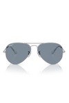 Ray-Ban Mens Silver ORB3025 Aviator Sunglasses