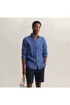 Gant Mens Blue Garment Dyed Linen Shirt