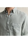 Gant Mens Green Garment Dyed Linen Shirt