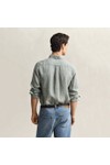 Gant Mens Green Garment Dyed Linen Shirt