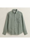 Gant Mens Green Garment Dyed Linen Shirt