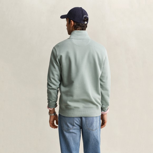 Gant Mens Green Shield Quarter Zip Sweatshirt main image