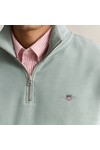 Gant Mens Green Shield Quarter Zip Sweatshirt