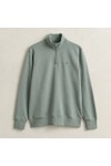Gant Mens Green Shield Quarter Zip Sweatshirt
