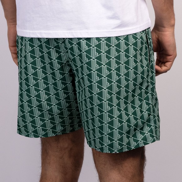 Lacoste Mens Green Monogram Print Swim Short #4