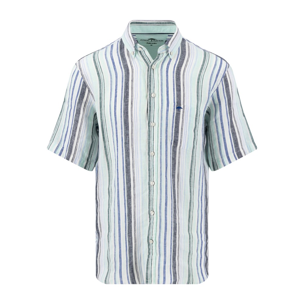 Short Sleeve Linen Stripe Shirt