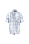 Fynch Hatton Mens Green Summer Poplin Short Sleeve Check Shirt