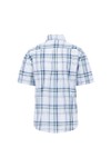 Fynch Hatton Mens Blue Short Sleeve Slub Check Shirt