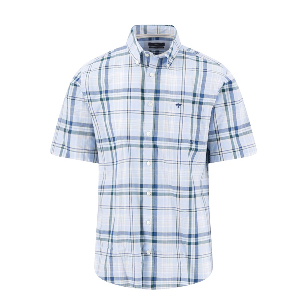 Short Sleeve Slub Check Shirt