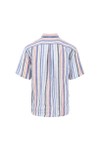 Fynch Hatton Mens Orange Short Sleeve Linen Stripe Shirt