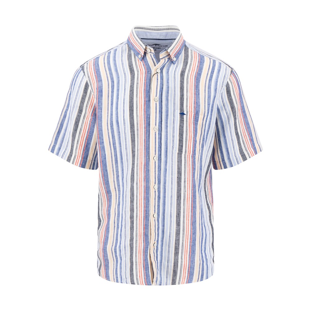 Short Sleeve Linen Stripe Shirt
