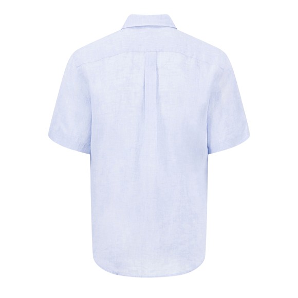 Fynch Hatton Mens Blue Short Sleeve Linen Shirt