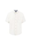 Fynch Hatton Mens White Short Sleeve Linen Shirt
