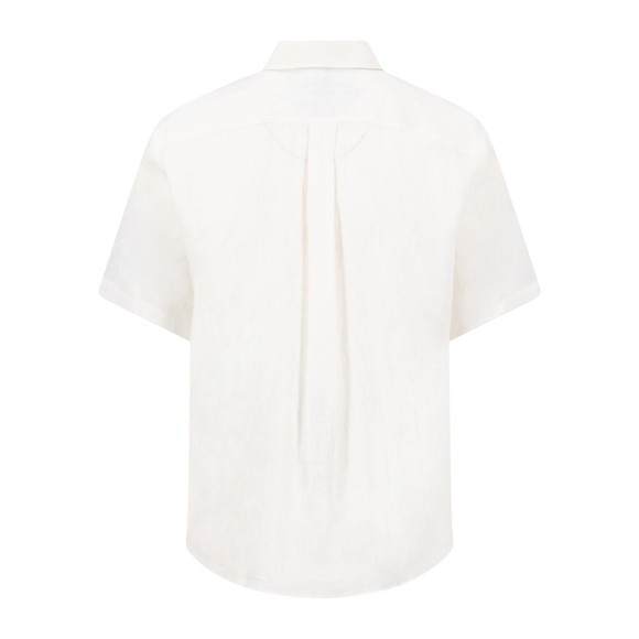 Fynch Hatton Mens White Short Sleeve Linen Shirt