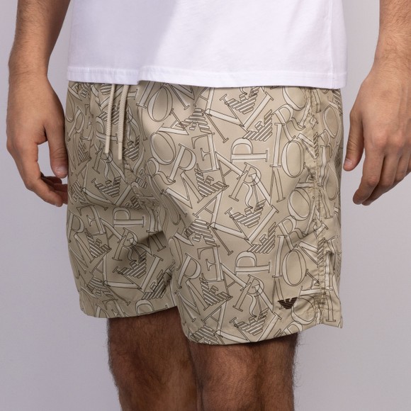Emporio Armani Mens Beige Woven Boxer Beachwear Swim Short #3