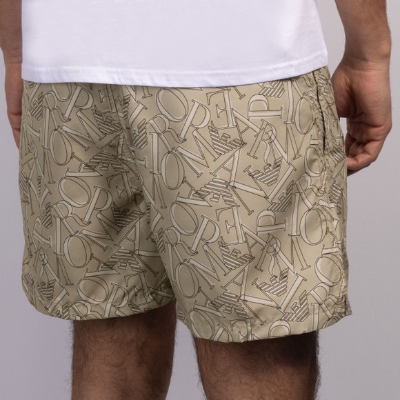 Emporio Armani Mens Beige Woven Boxer Beachwear Swim Short #4