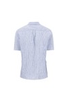 Fynch Hatton Mens Blue Linen Stripe Short Sleeve Shirt