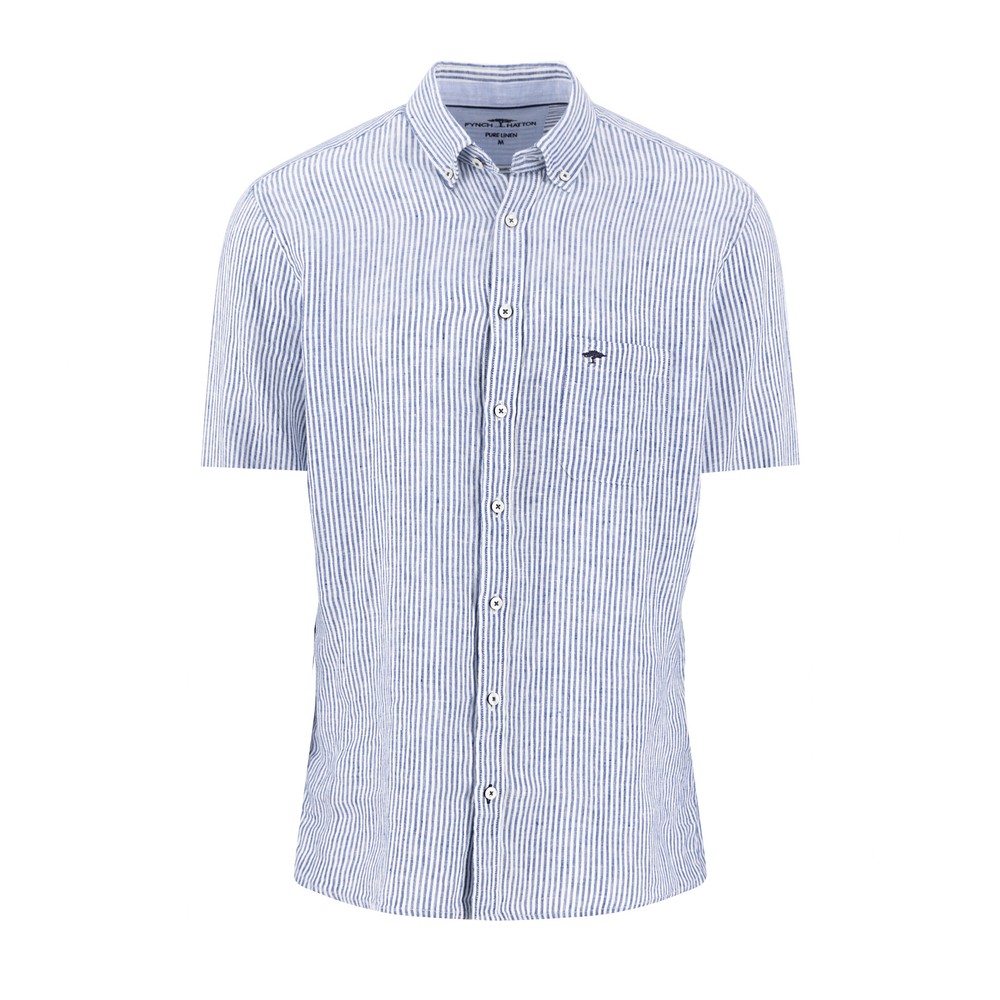 Linen Stripe Short Sleeve Shirt