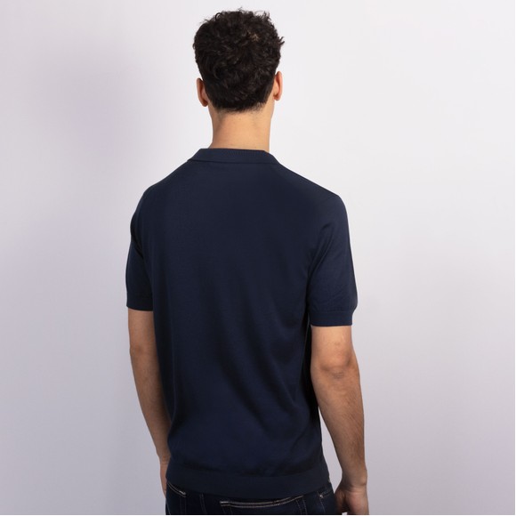 John Smedley Mens Blue Noah Skipper Collar Shirt SS #4