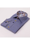 Claudio Lugli Mens Blue Jacquard Shirt