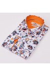 Claudio Lugli Mens White Paisley Floral Print Shirt