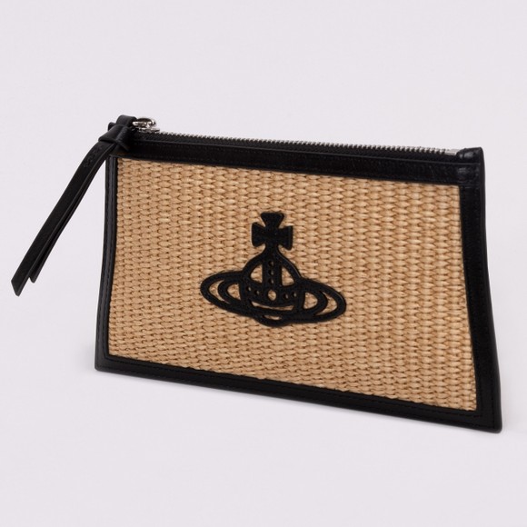 Vivienne Westwood Womens Beige Small Flat Zip Clutch #3