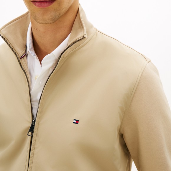 Tommy Hilfiger Mens Beige Essential Intechno Zip Through Sweatshirt
