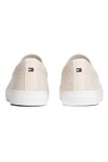 Tommy Hilfiger Mens Beige Linen Chambray Slip On Trainer
