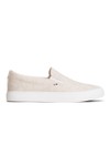 Tommy Hilfiger Mens Beige Linen Chambray Slip On Trainer