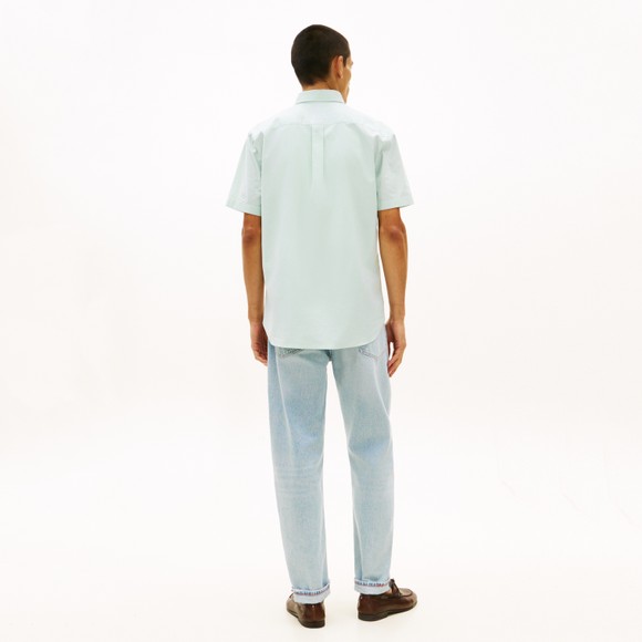 Tommy Hilfiger Mens Green Light Oxford Solid Short Sleeve Shirt main image